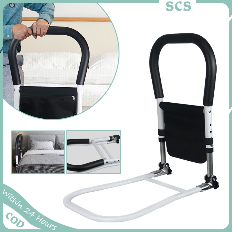 Foldable Bed Assist Grab Bar Handle Adjustable Height Safety Bed Rails