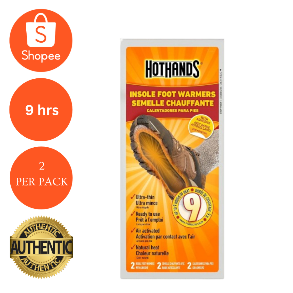 HOTHANDS INSOLE FOOT WARMERS LONG LASTING SAFE NATURAL ODORLESS AIR