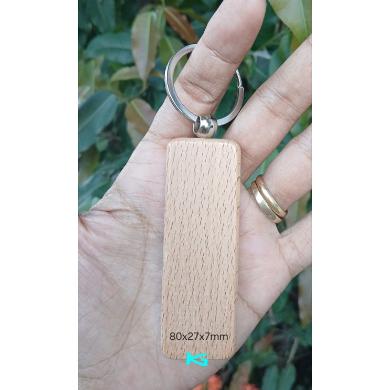 1 Pc Blank Wooden Keychain Key Ring Wood Circle Heart Personalized Clay 