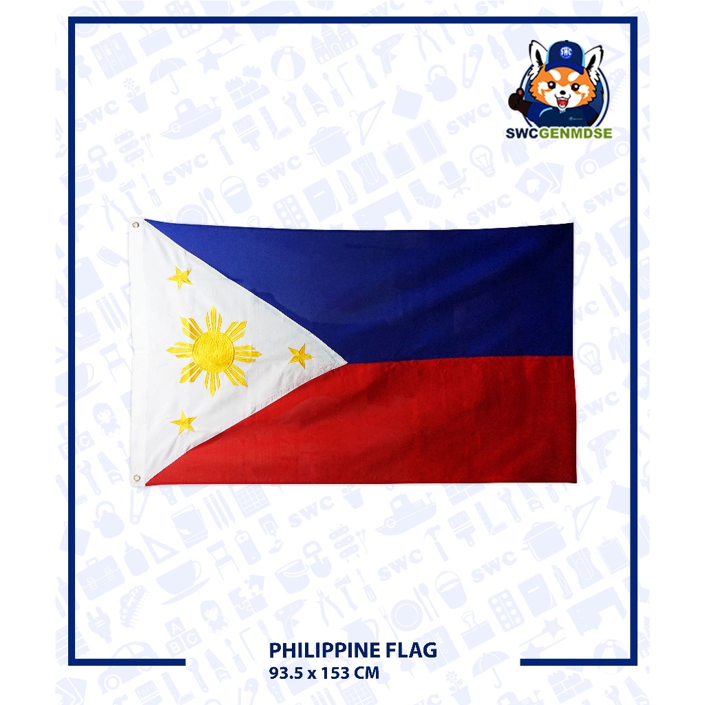 3x5 ft Philippine Flag Fabric/Embroidered National Flag of the