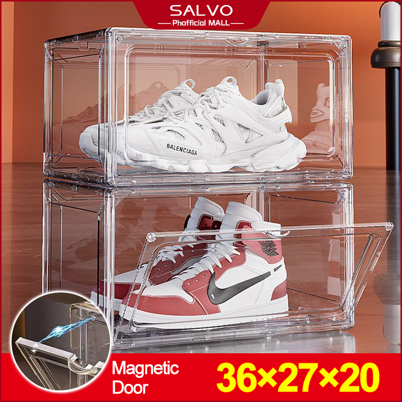 SALVO Acrylic Shoe Box Shoe Storage Box Storage Organizer Stackable ...