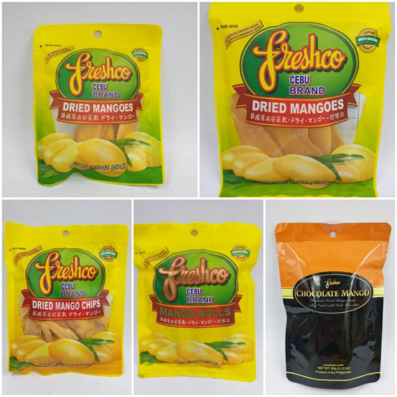 Freshco Cebu Philippines Dried Mangoes 50g or 100g(dried mangoes, chips ...