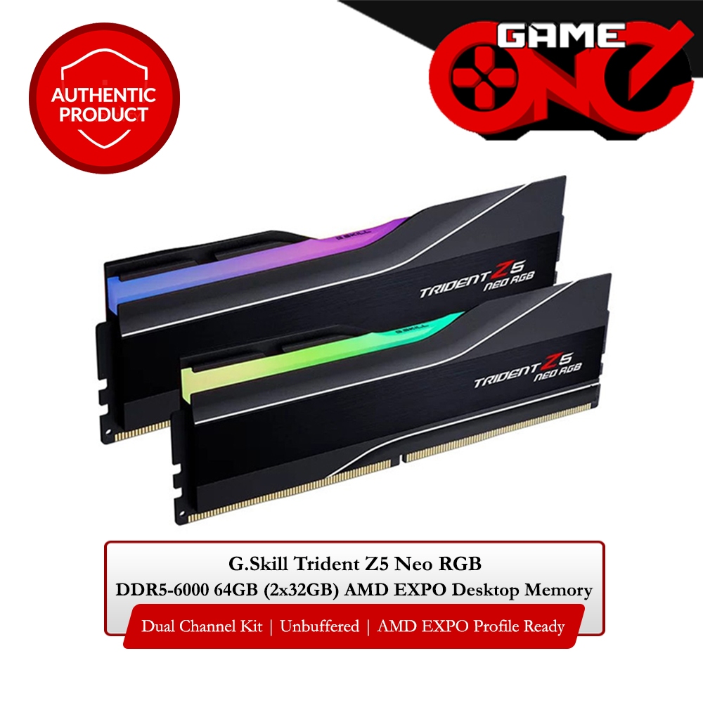 G.Skill Trident Z5 Neo RGB DDR5-6000 64GB (2x32GB) AMD EXPO Desktop ...