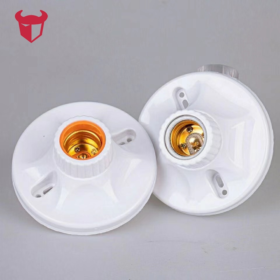 E27 Ceiling Receptacle Light Bulb Socket Round Plastic Base Plug ...