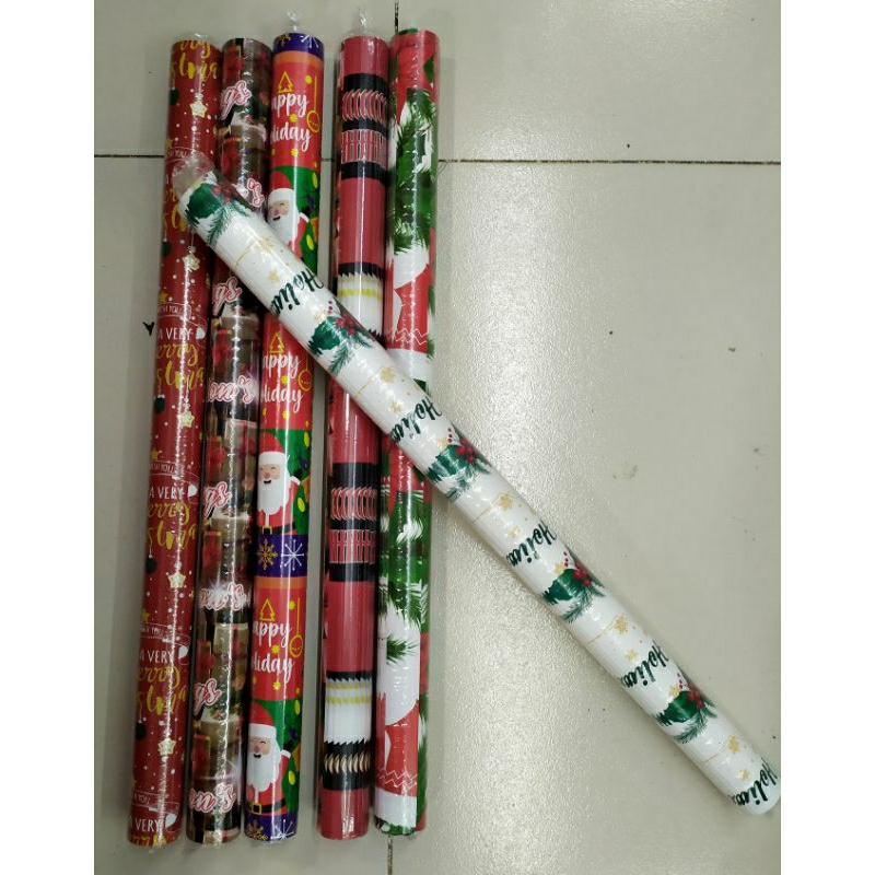 CHRISTMAS GIFT WRAPPED/wrapper (10pcs.1design/roll) | Shopee Malaysia