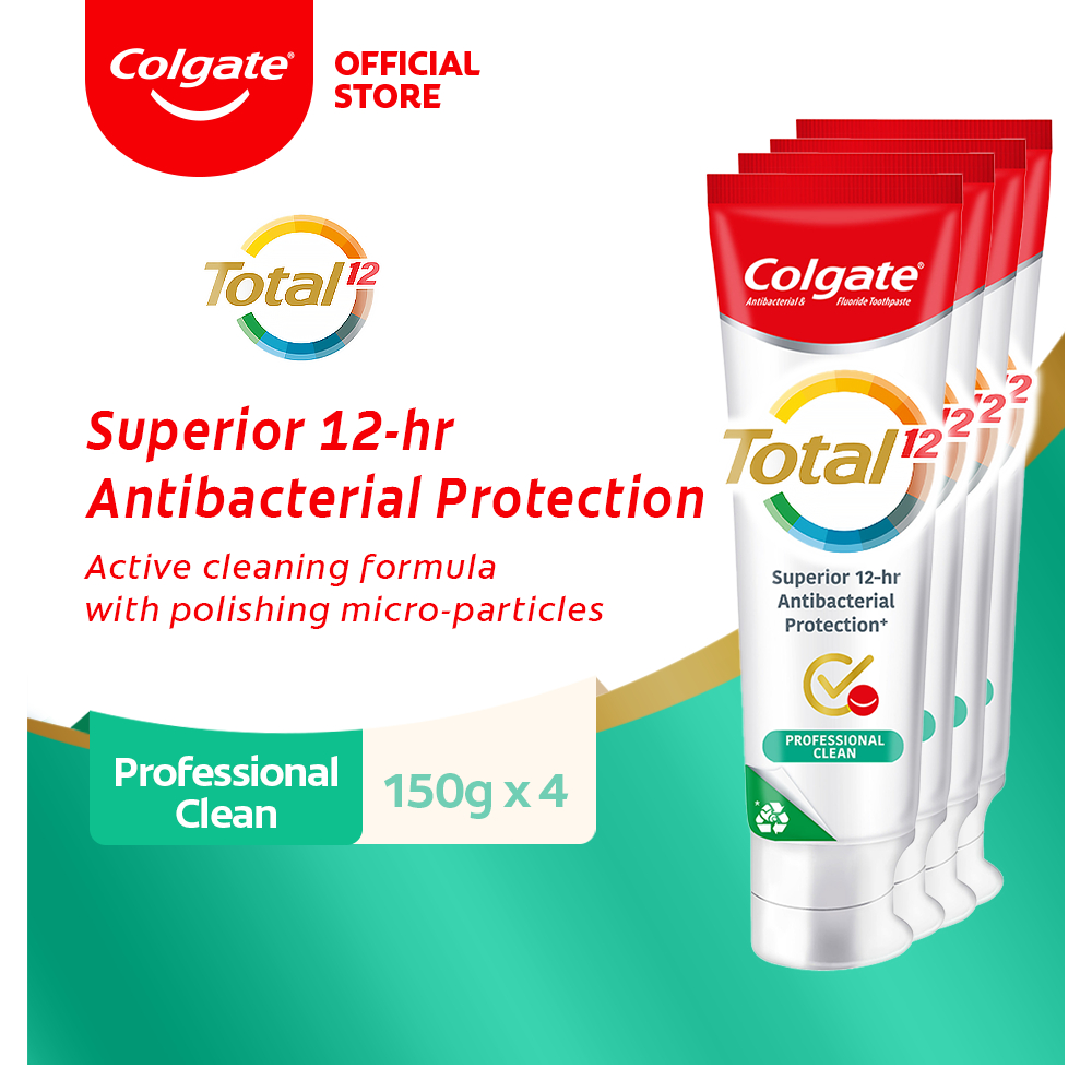 Colgate Total Professional Clean Toothpaste - Antibacterial, 12-hour ...