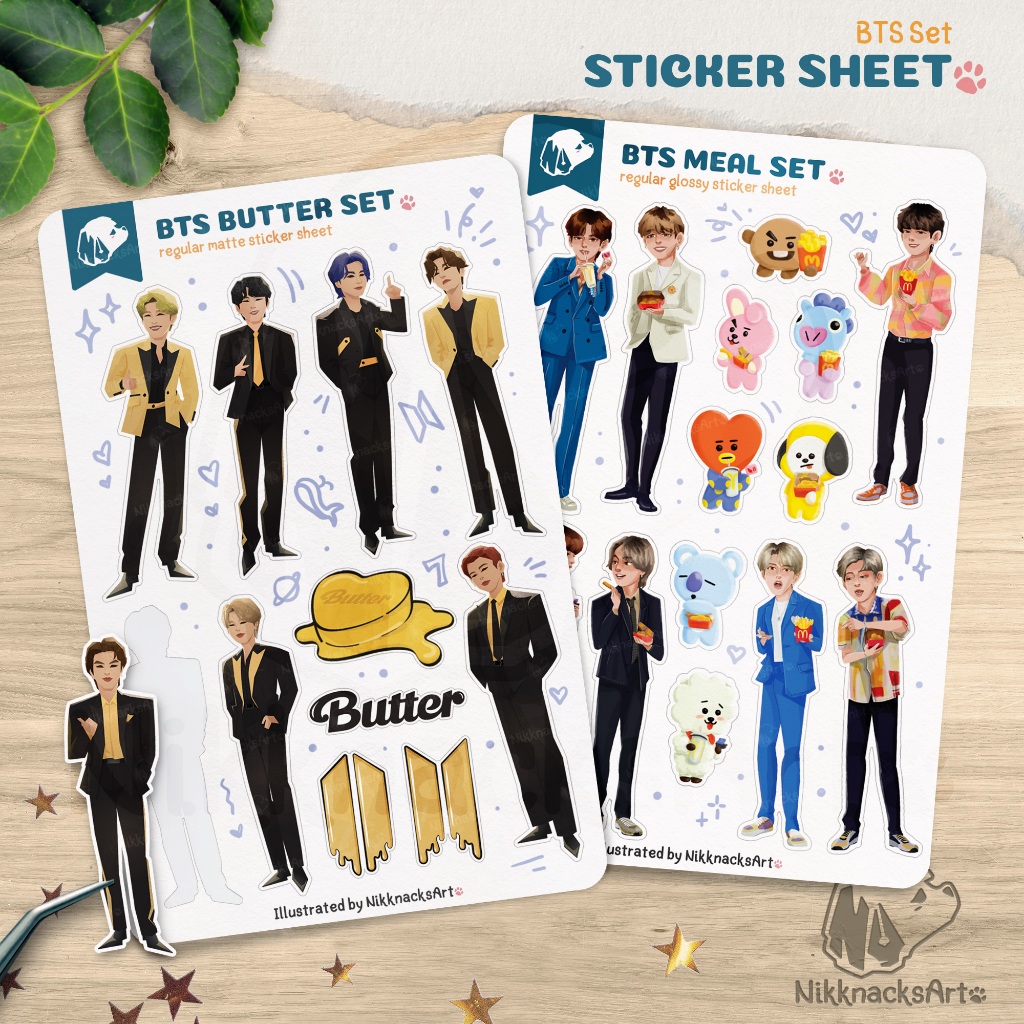 BTS BT21 Butter Sticker Sheet Collection - Bujo, Planner, Journal ...