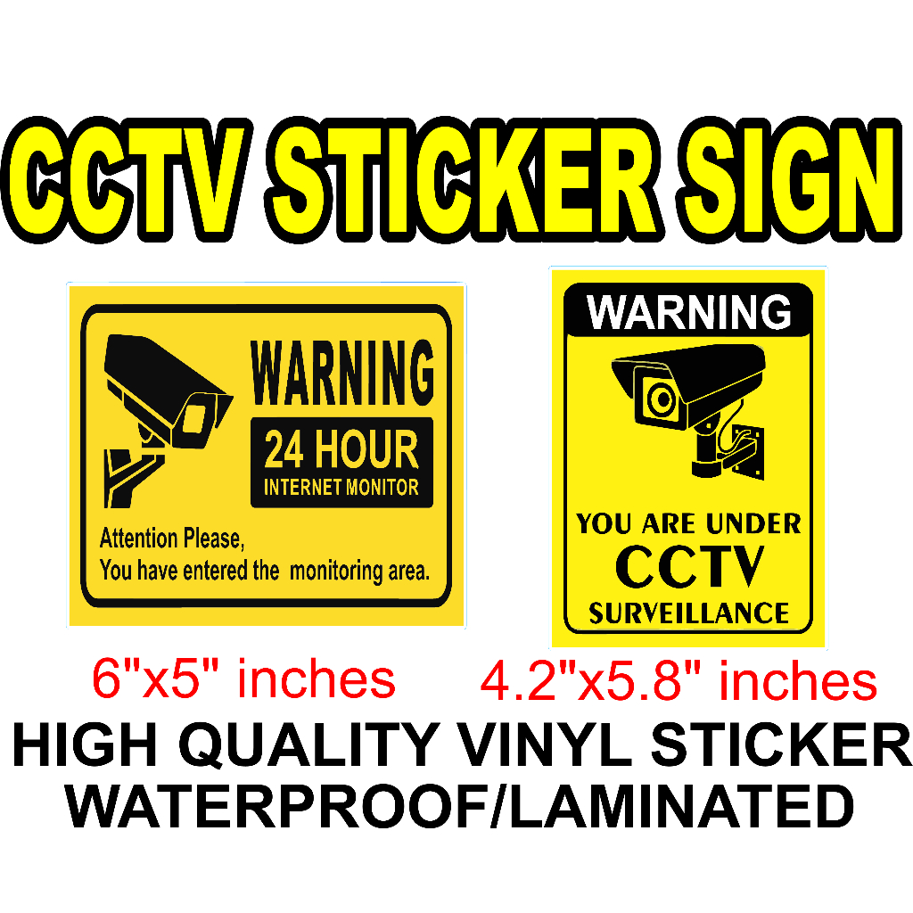 cctv sticker waterproof laminated indoor/outdoor | Shopee Malaysia
