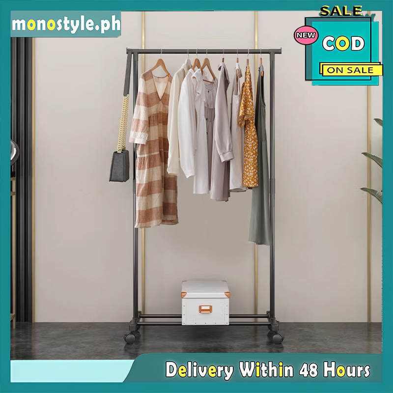 MONOSTYLE Adjustable Single Pole Telescopic Clothes Rack Home Drying ...