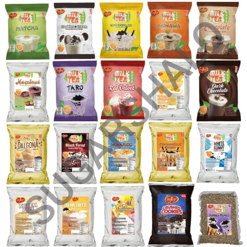 Injoy Milk Tea Powdered Drink Flavor 500g Wintermelon Matcha Okinawa ...