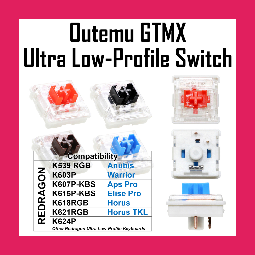 Outemu GTMX Ultra Low Profile Switch Compatible with Redragon Horus ...