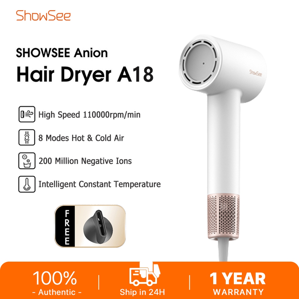 Showsee Hair Dryer A18 High Speed Negative Ionic Blower Hair Dryer ...