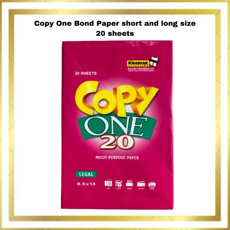 Copy One Bond Paper MultiPurpose Paper Short and Long 20sheets per