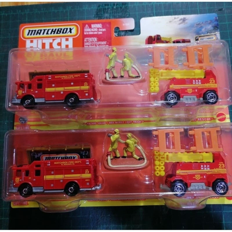 Matchbox Hitch&Haul MBX FIRE RESCUE Hazard Squad/MBX Mobile Light Truck ...