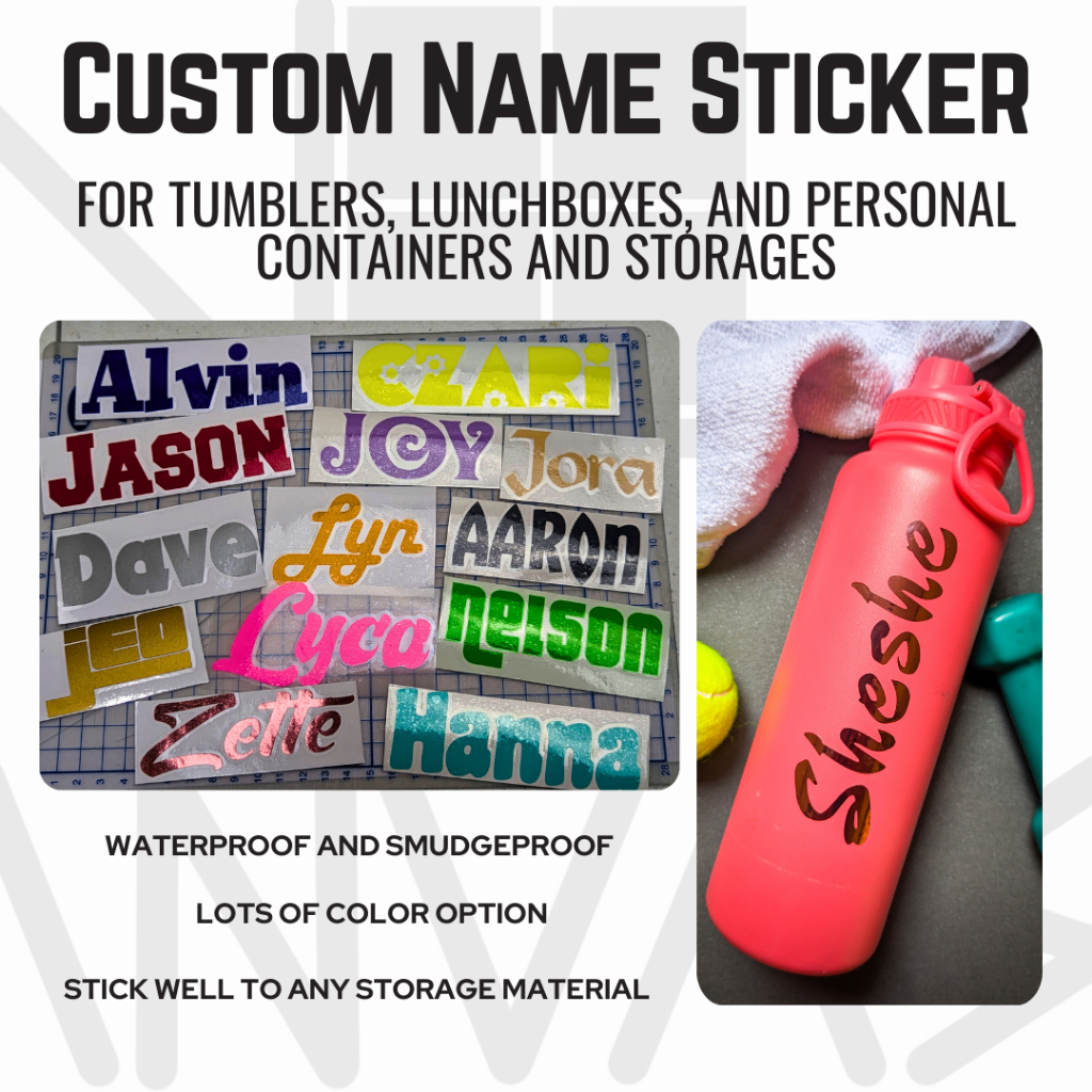 CUSTOM NAME STICKER FOR TUMBLERS, LUNCHBOX AND PERSONAL CONTAINERS AND ...