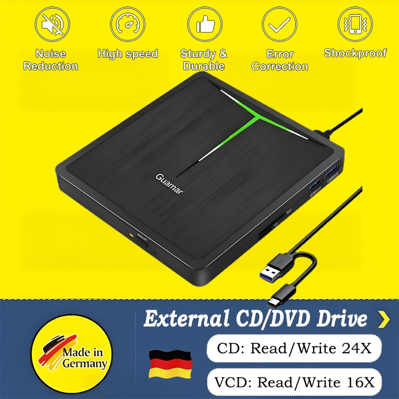 External DVD Optical Drive USB TypeC 3.0 CD DVD ROM CD RW Player Reader ...