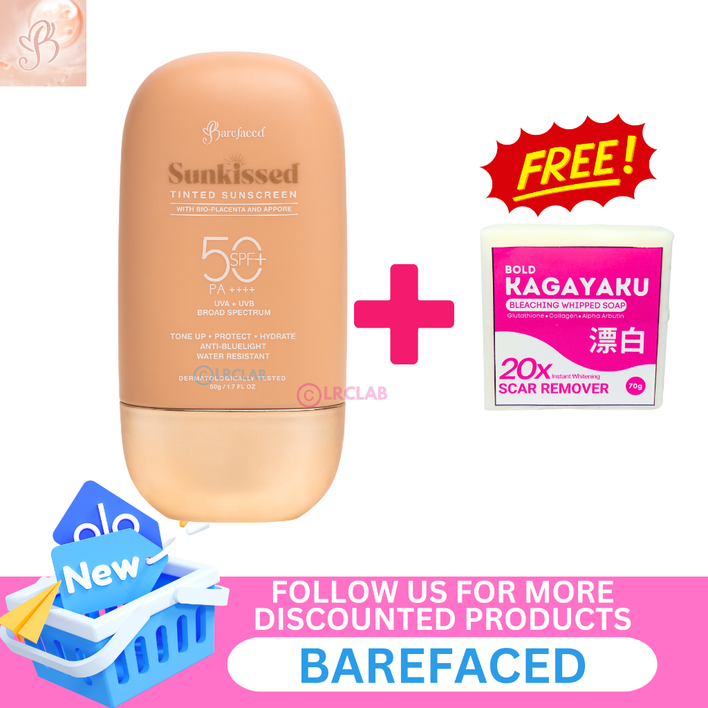 WITH FREEBIE Barefaced Sunkissed Tinted Sunscreen SPF 50 sunscreen spf ...