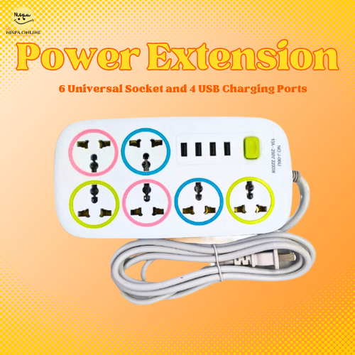 Universal Power Extension Cable Socket Extension Wire Moveable Multi ...