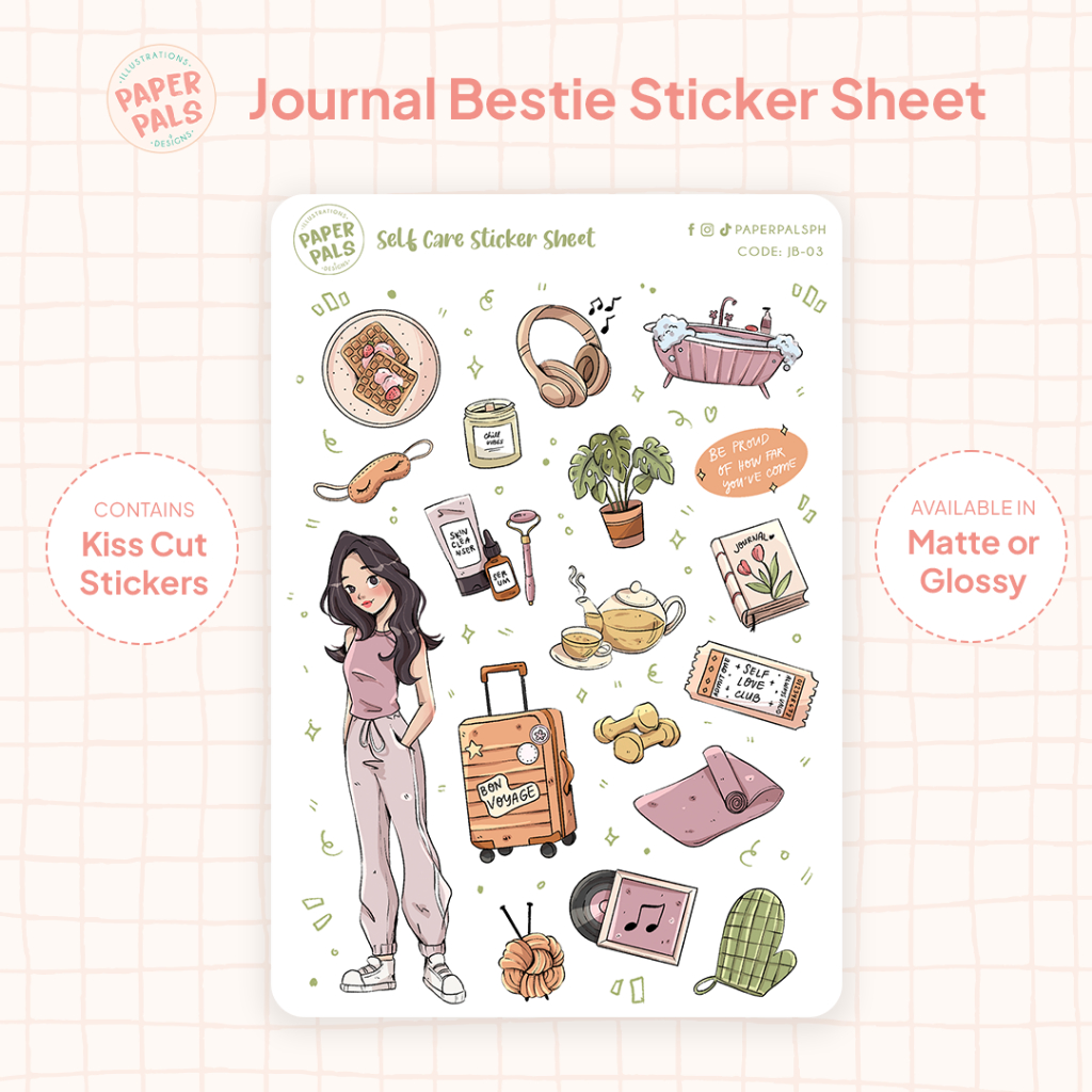 Self Care Stickers Self Love Stickers Cute Girl Stickers Planner