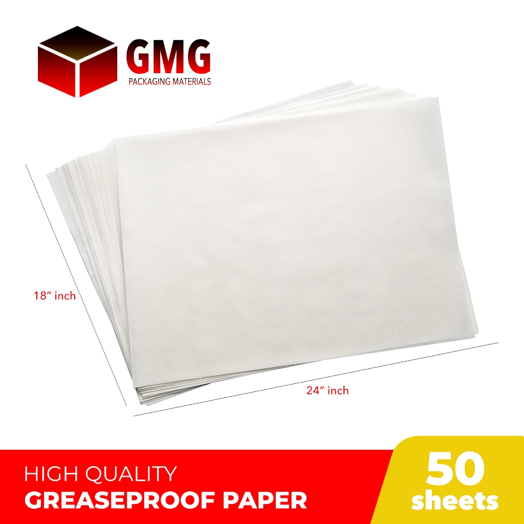 [50 sheets] GMG 18" x 24" inches Greaseproof Grease Proof Paper
