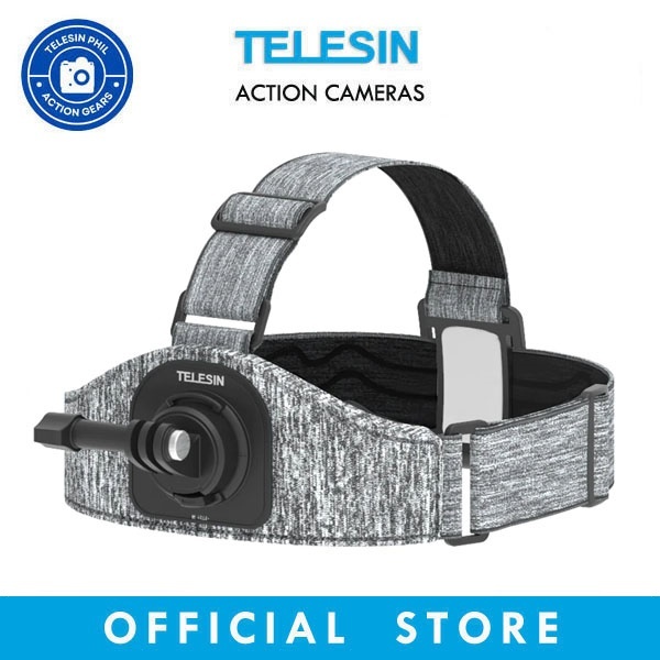 TELESIN Dual Mount Head Adjustable Harness Lycra Strap Front & Back for ...