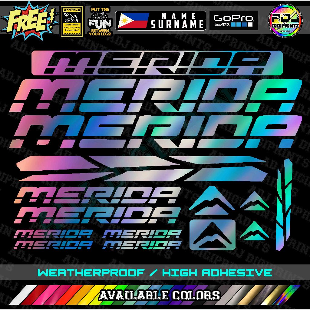 MERIDA Bike Frame Set Decals Stickers MTB SPECIAL COLOR VINYL Shopee