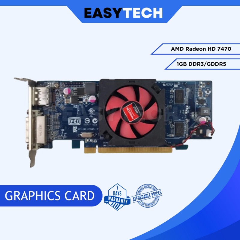 EASYTECH | AMD Radeon HD 7470 1GB DDR3/GDDR5 Directx 11 Graphics Card ...