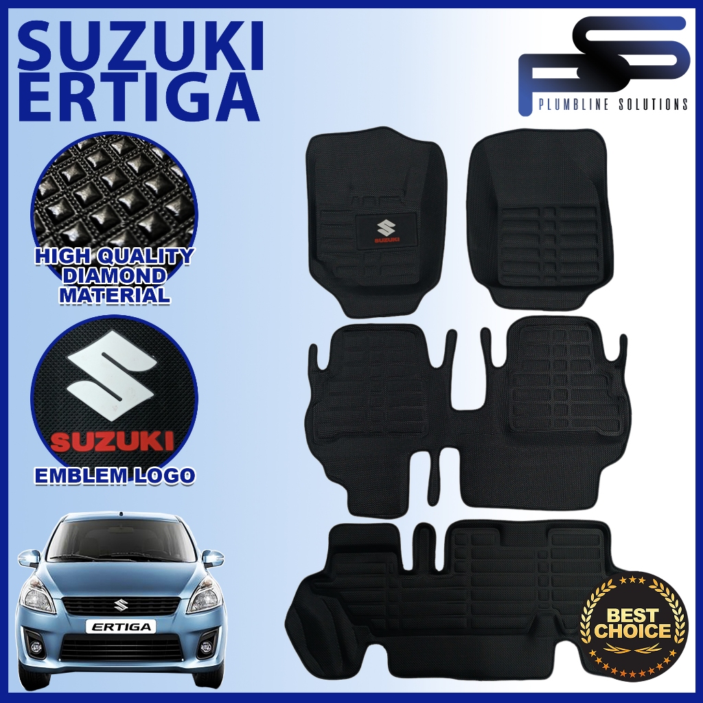 5D Black Diamond Surface Deep Dish Matting for Suzuki Ertiga 2014 ...