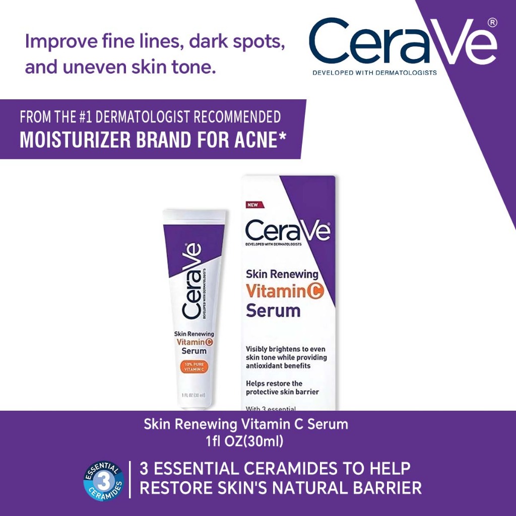 CeraVe Skin Renewing Vitamin C Face Serum with Hyaluronic Acid 30 ml