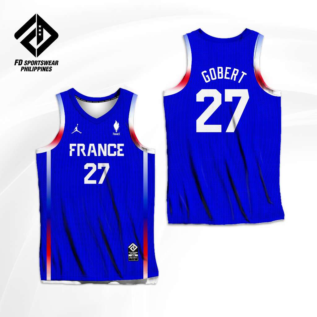 FRANCE BASKETBALL 2024 OLYMPIC FD FULL SUBLIMATED JERSEY Shopee Malaysia