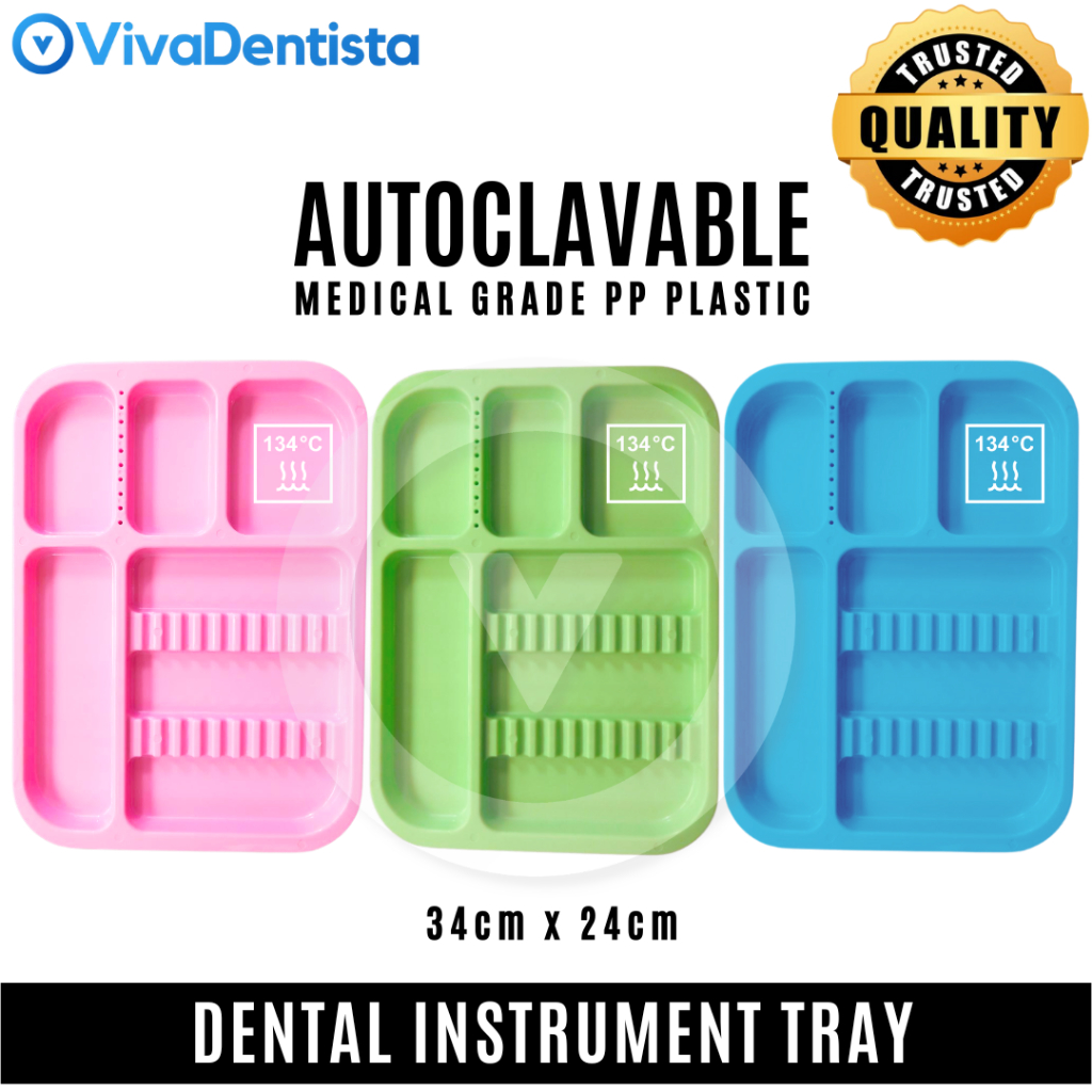 Dental Trays 5-Pack Pastel - Lockable B-Size Autoclavable Instrument ...