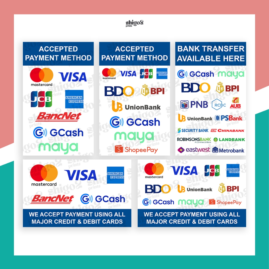 Bank Transfer and accepted payment method standee signage | Shopee Malaysia