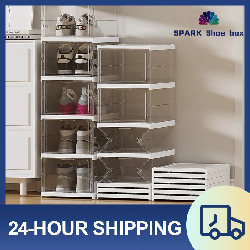 Transparent shoes rack storage shoe box organizer Shoe Box foldable ...
