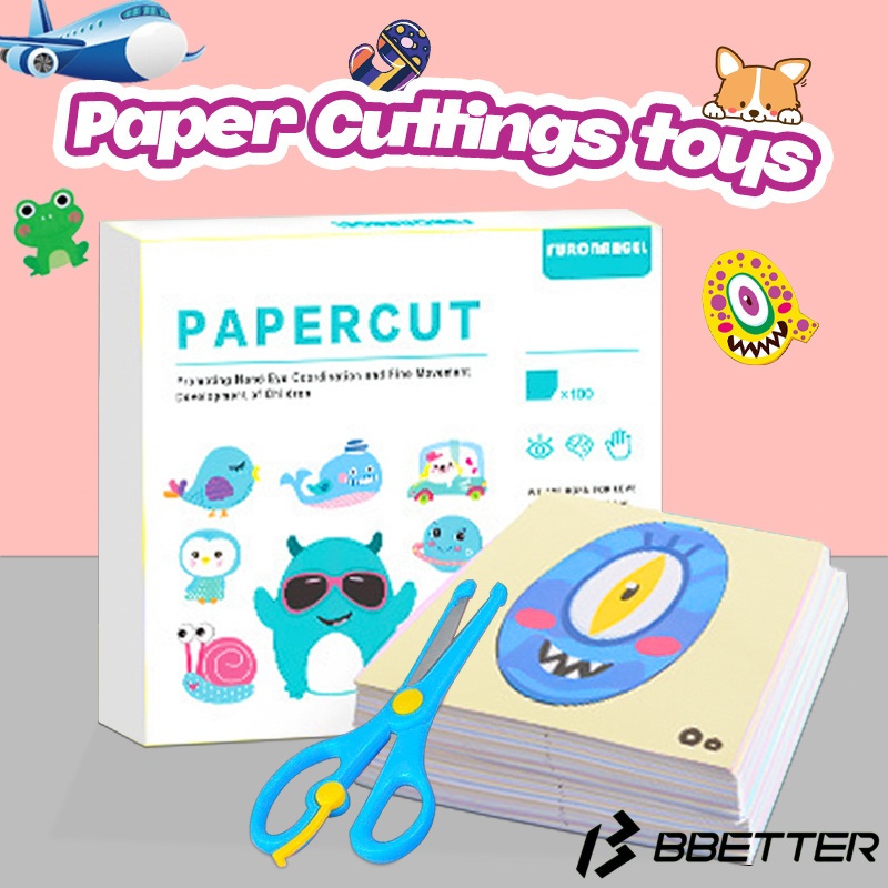103Pcs/Set DIY Paper Cutting Activity/Scissor Skill Toddler/Fine Motor ...