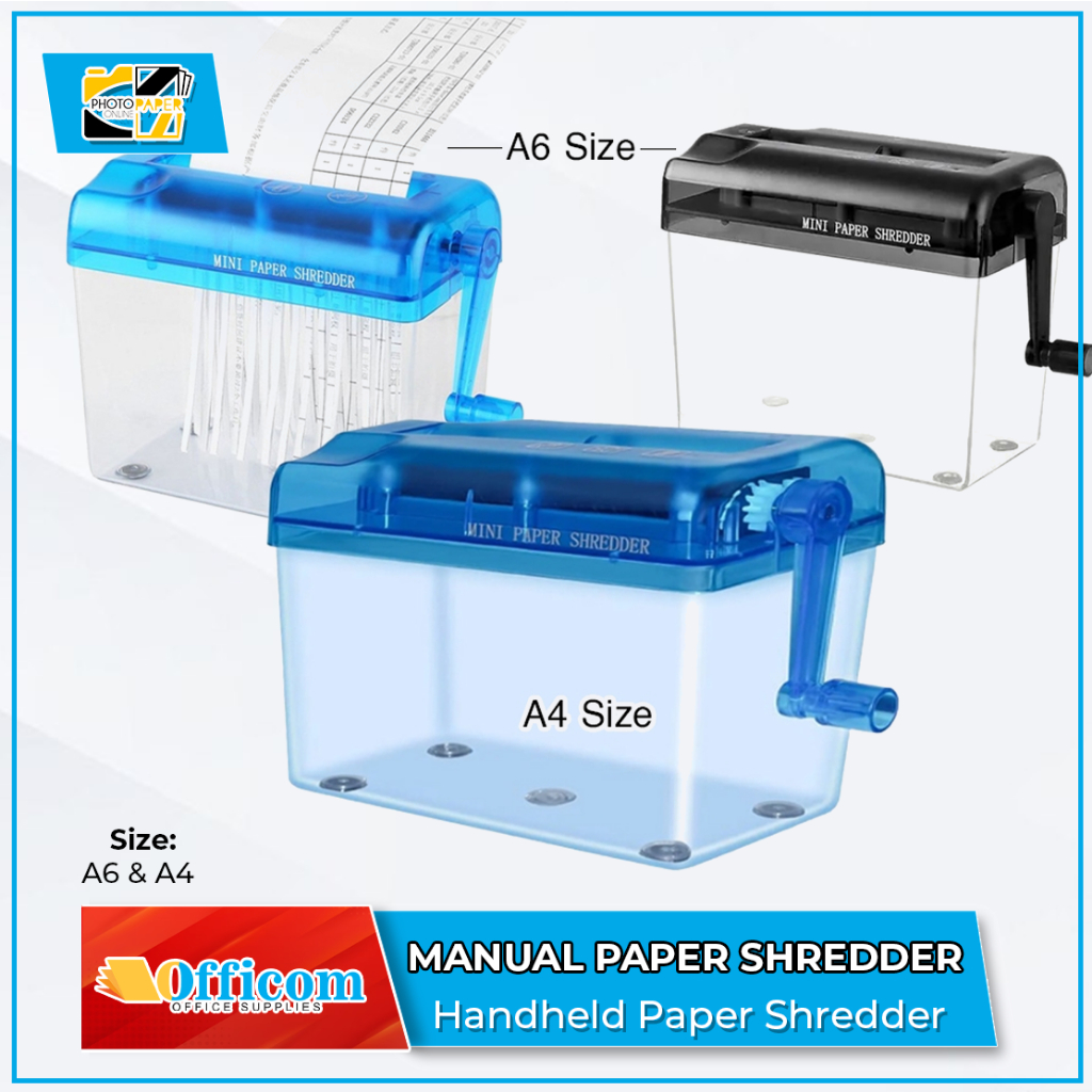 Manual Paper Shredder A4/A6 Size 3mm Strips High Quality Hand