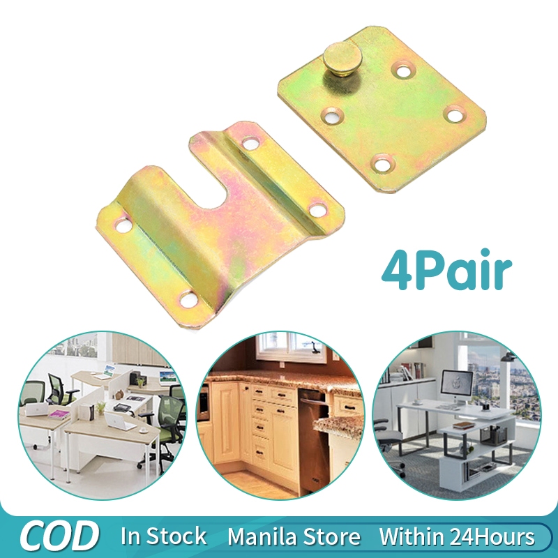 4 Sets Furniture Hook Plate Connector Heavy Duty Embedded Bracket Photo ...