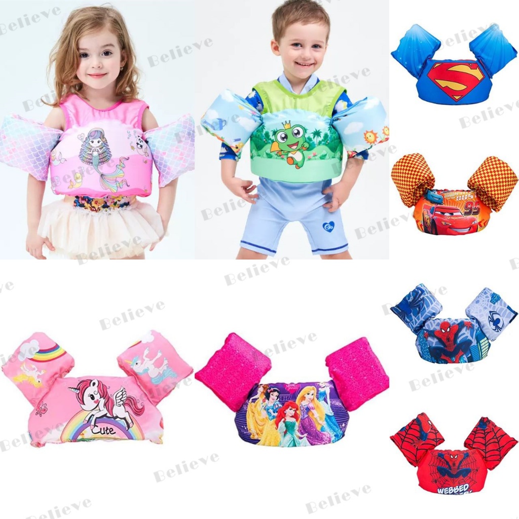 cartoons life vest for kids swim arm loop floating object vest floaters ...