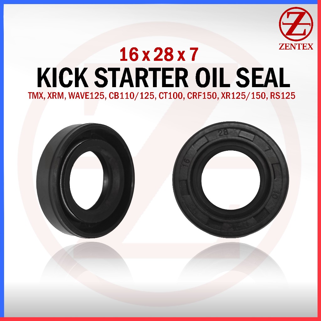 KICK STARTER OIL SEAL 16 X 28 X 7 TMX/XRM/WAVE125/CB110/CB125/RS125 ...