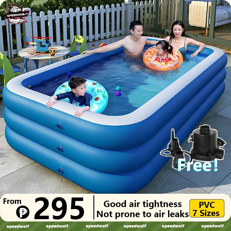 Swimming pool foldable 3-layer family swimming pool (Free pump ...