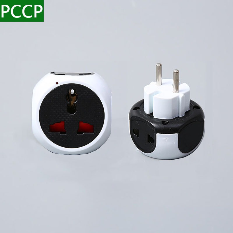 German standard 2-pin 3-position 7-hole travel adapter plug to multi ...