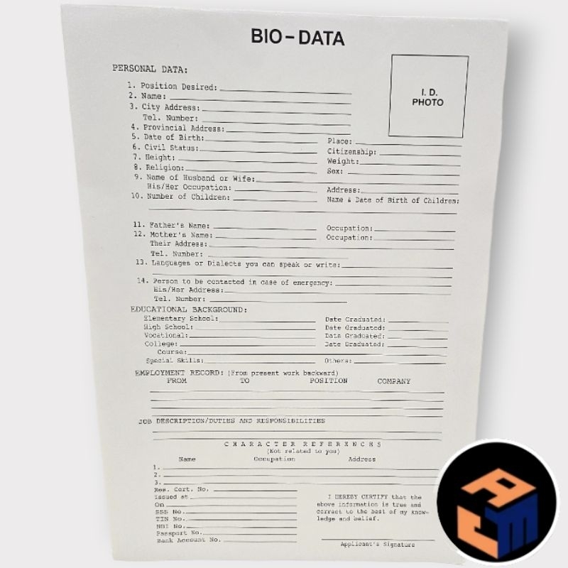 Veco Bio- Data Pack of 20 Sheets | Shopee Malaysia