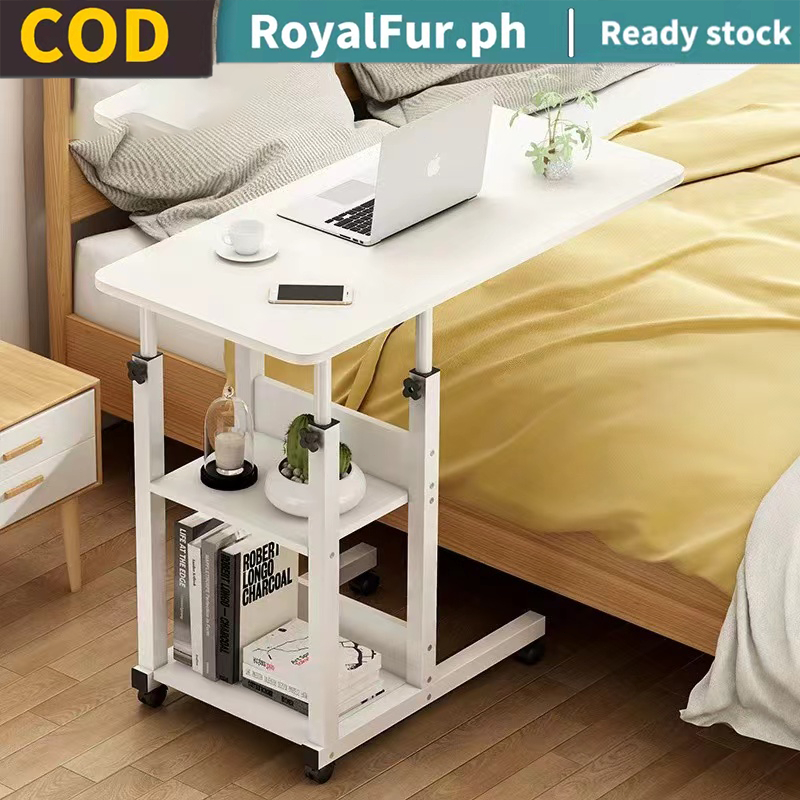 Bedside Table Wood Bedside Computer Desk Bedroom Study Table Over Bed ...