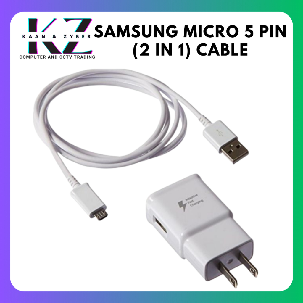 SAMSUNG MICRO 5 PIN (2 IN 1) CABLE | Shopee Malaysia