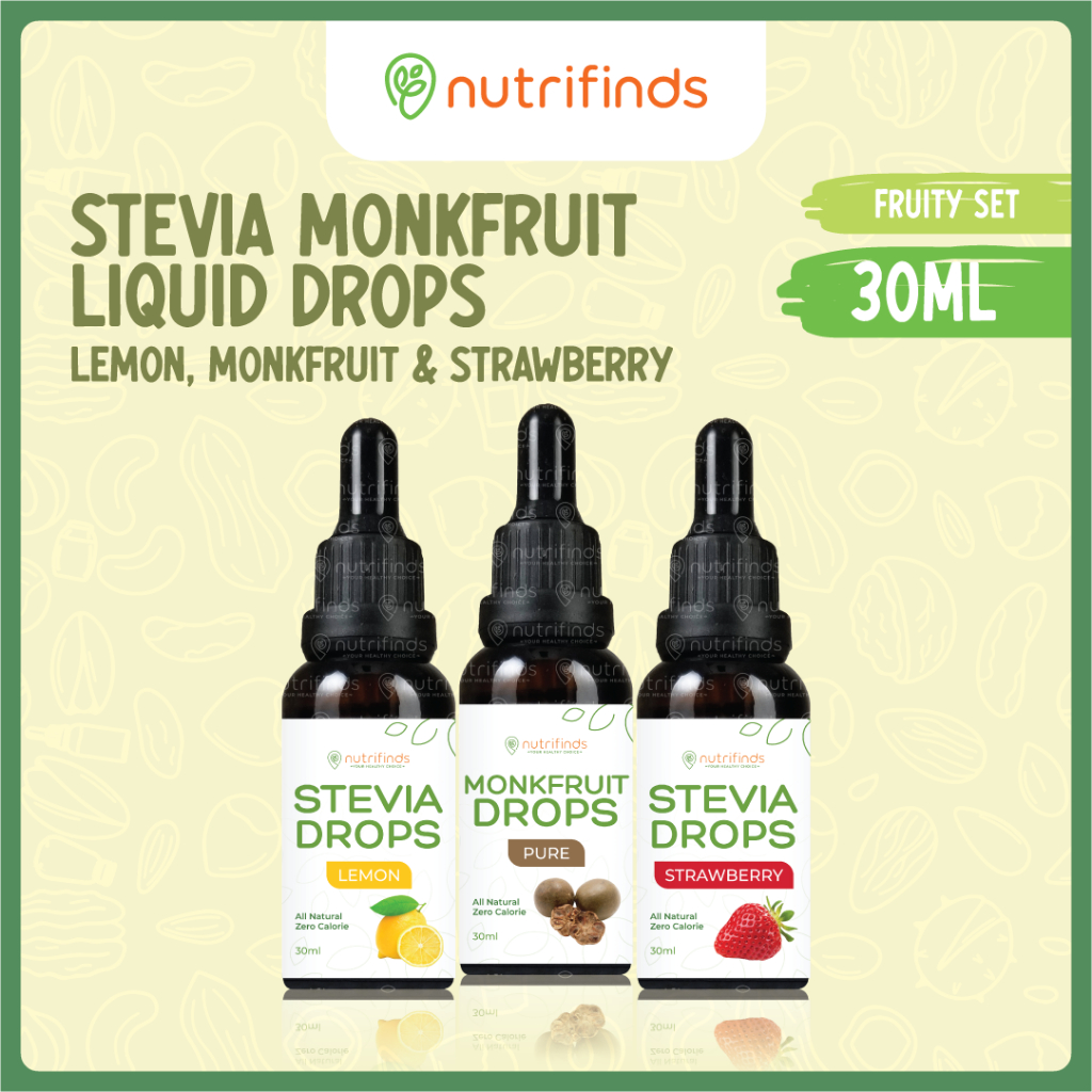 Nutrifinds Stevia/ Monk Fruit Liquid Drops Fruity Set [Monk Fruit