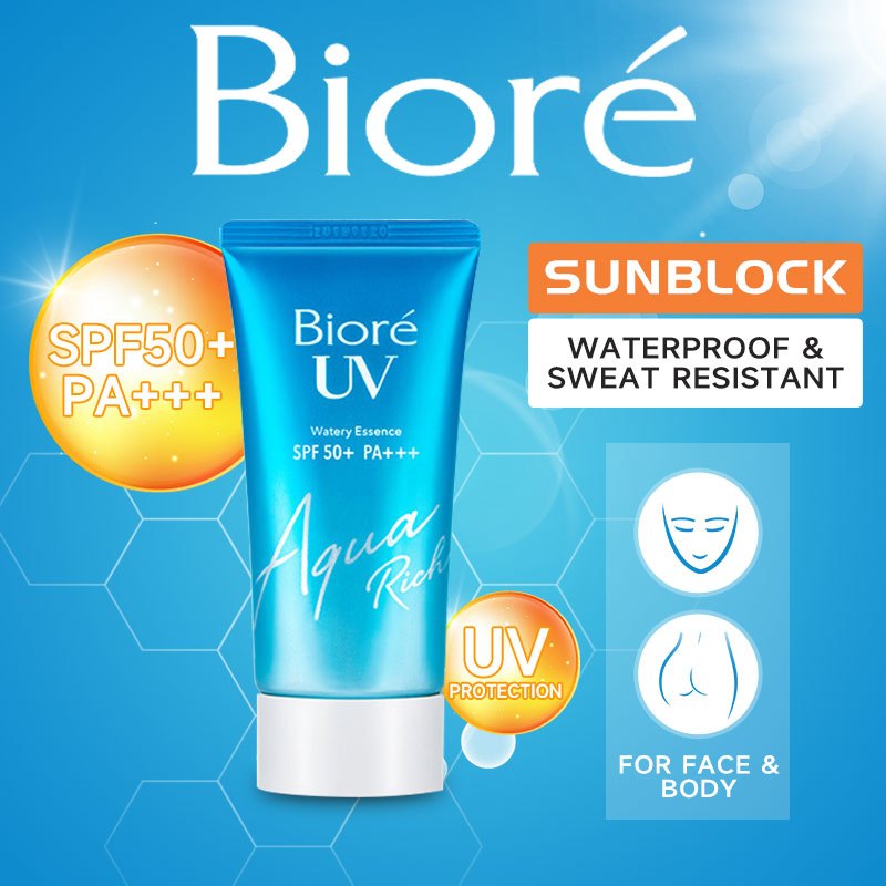 Biore Uv Sunscreen Cream Spf 50 For Face Cream Body Whater Proof