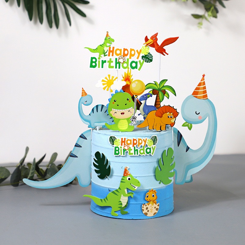 Dinosaur Topper Happy Birthday Topper Cake Topper Dino Theme Cake ...