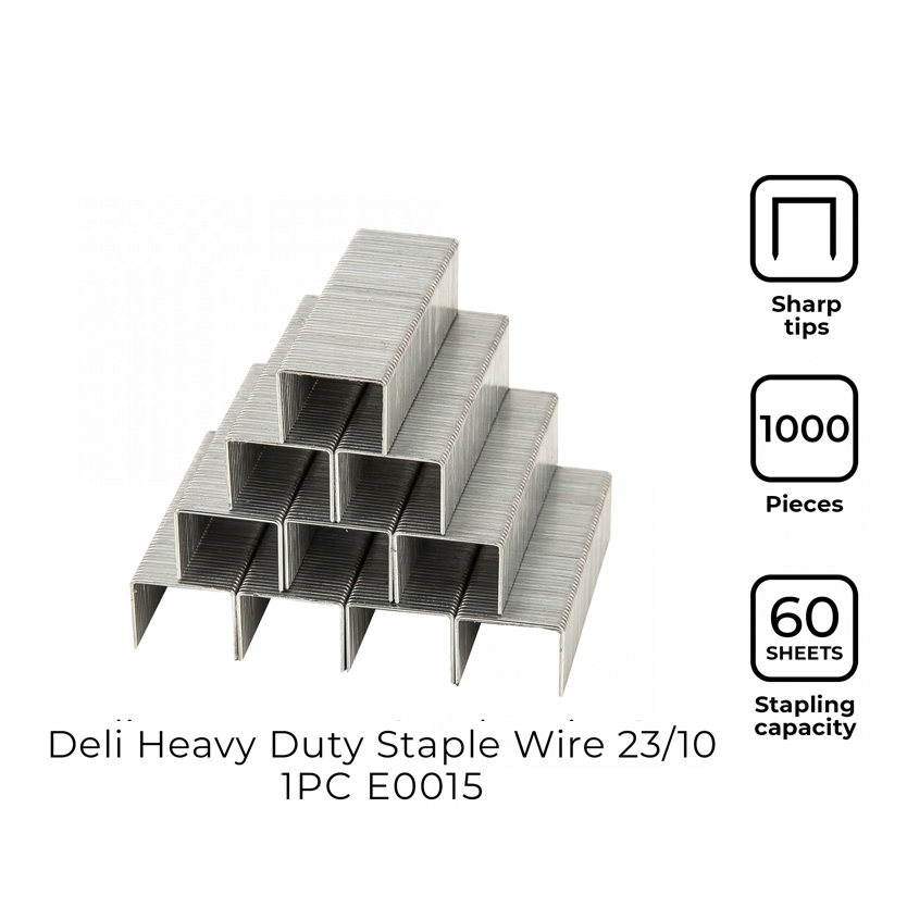 Deli Staple Heavy Duty Staple Wire 23/10 Silver (1Box) E0015 Shopee Malaysia