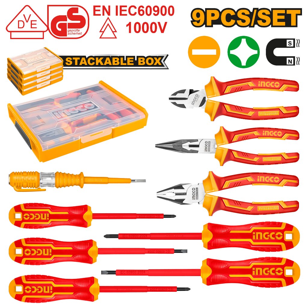 Buildmate x INGCO 9CS/SET Insulated Pliers and Screwdrivers Hand Tools ...
