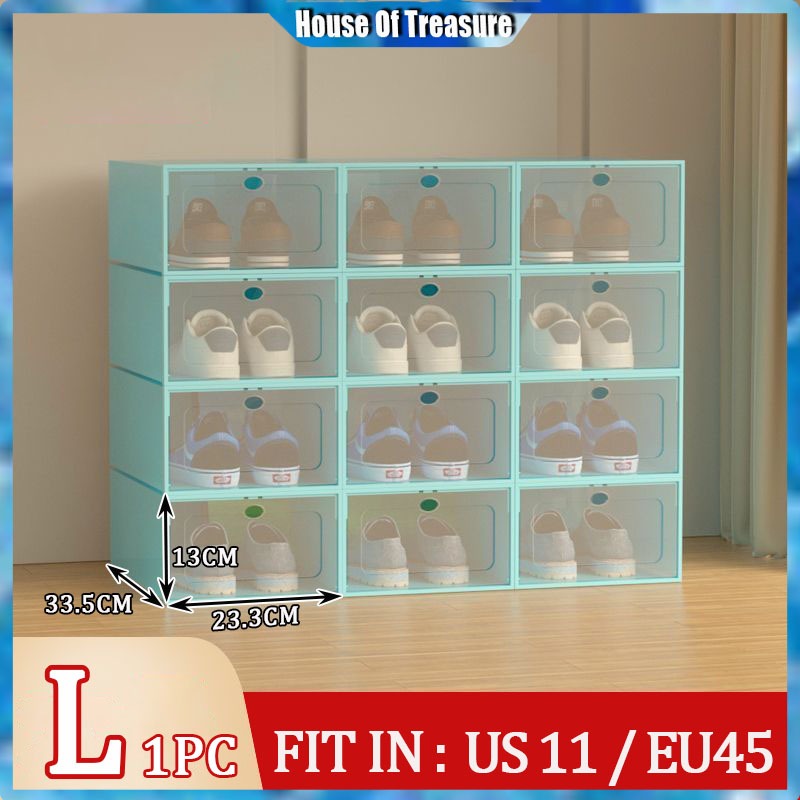 Big Size Color Hard Plastic Shoe Box Foldable Drawer Case Shoe Rack ...