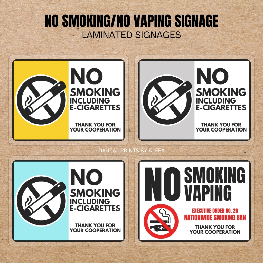 NO SMOKING SIGNS | NO SMOKING SIGNAGE | LAMINATED SIGNAGE | Shopee Malaysia
